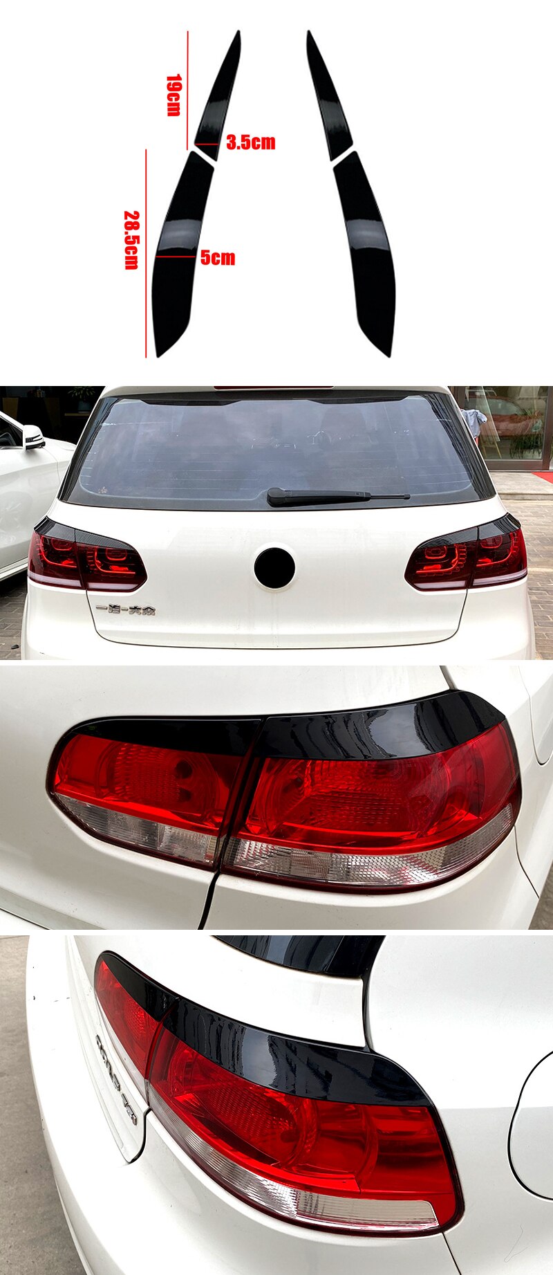 Volkswagen Golf 6 MK6 GTI R 2008 - 2013 Taillight Eyelid Cover Trim - Lxud Customz