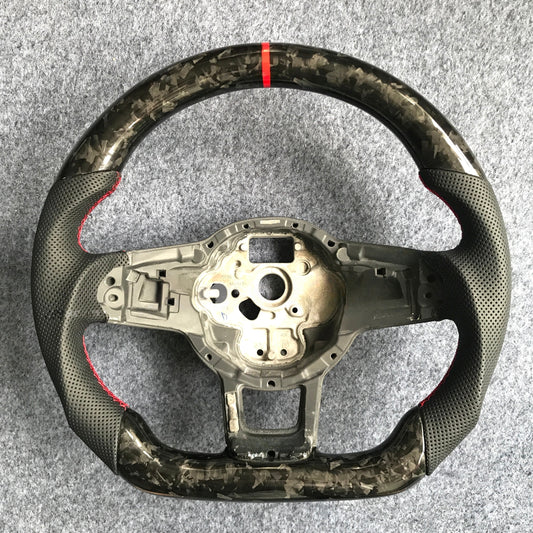 VW Golf GTI R GTD GTE MK7 MK7.5 Scirocco 2016 2017 T-ROC Rline Forged Carbon Fiber Steering Wheel Manual Gear - Lxud Customz