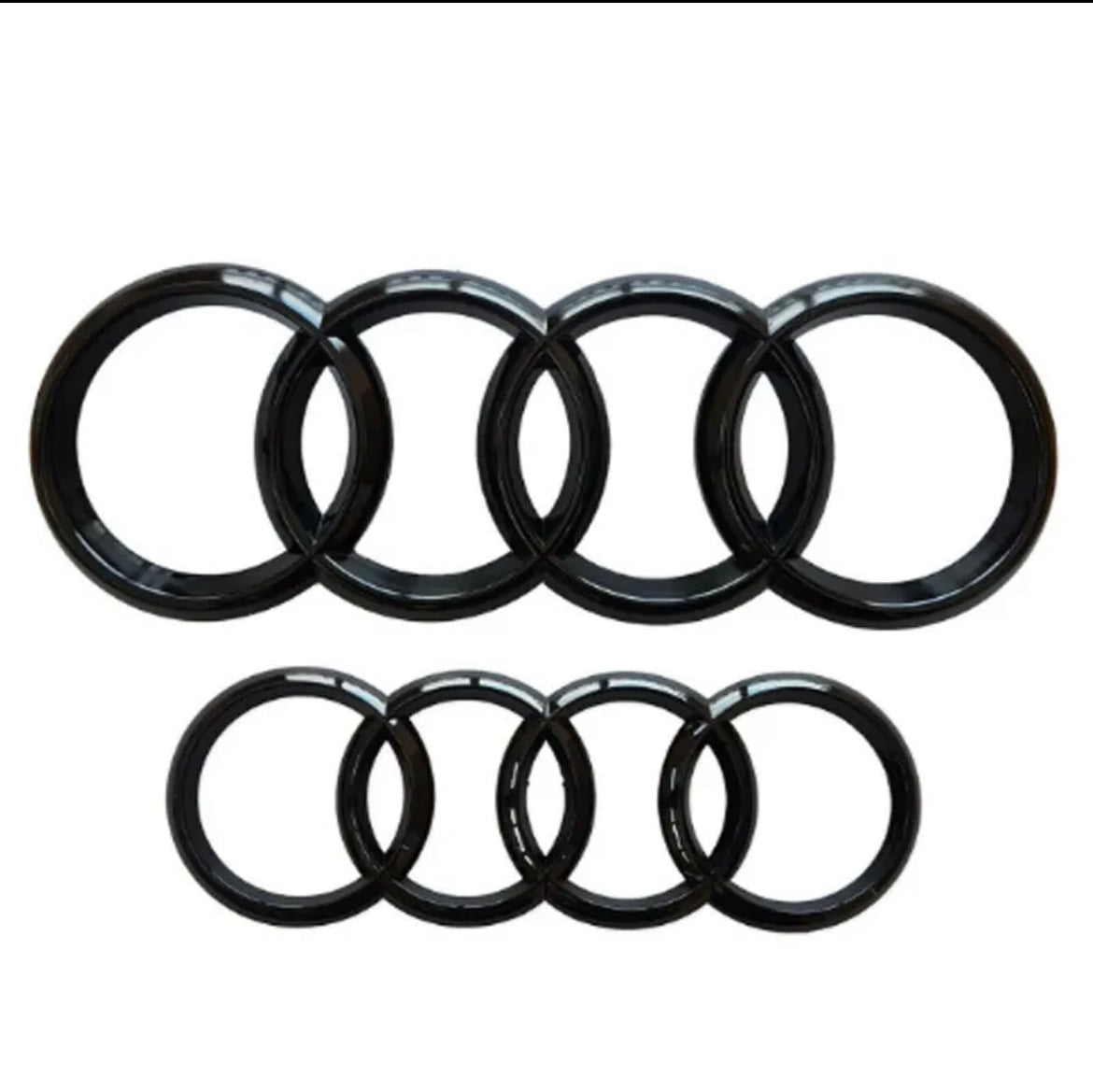 Audi 80A853742AT94 Rings Emblem Logo Sticker Blackline Black Edition, Black Glossy Audi 80A853742AT94 Rings Emblem Logo Sticker Blackline Black Edition, Black Glossy