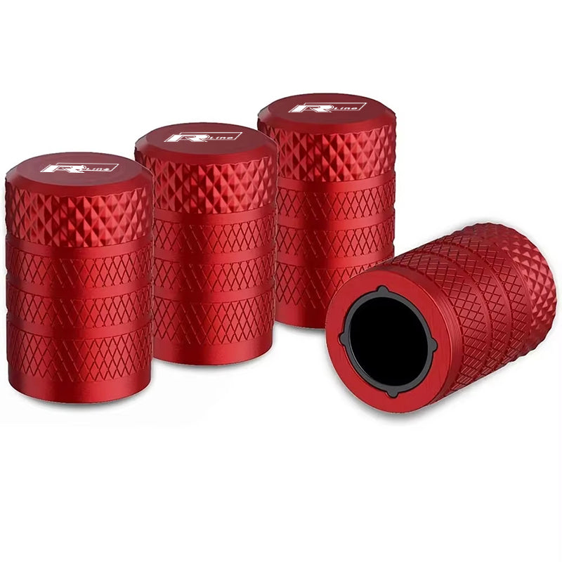 Car Tyre Valve Caps Compatible with Volkswagen R / RLine Vehicles - Lxud Customz