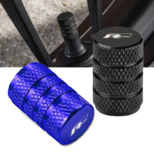Car Tyre Valve Caps Compatible with Volkswagen R / RLine Vehicles