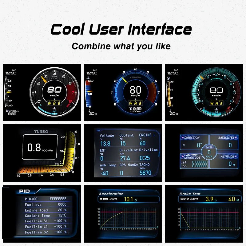 NEW Digital Smart Boost Gauge OBD2 - Lxud Customz