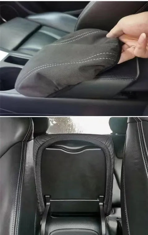 Suede wrap arm rest cover For Skoda Octavia Mk2 Mk3 Mk4 05-21 - Lxud Customz